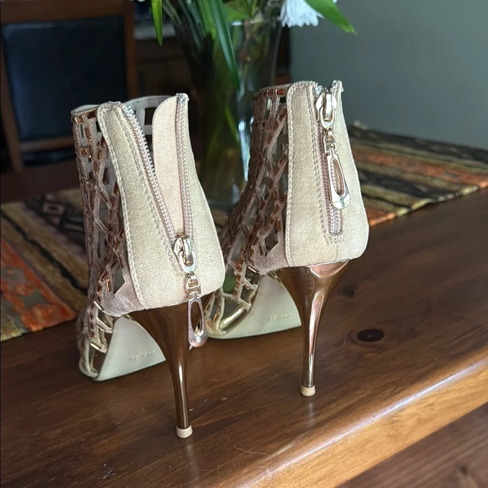 Gold Cage Heeled Sandals - Picture 4 of 4